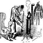 Векторный рисунок старик освещения трубы